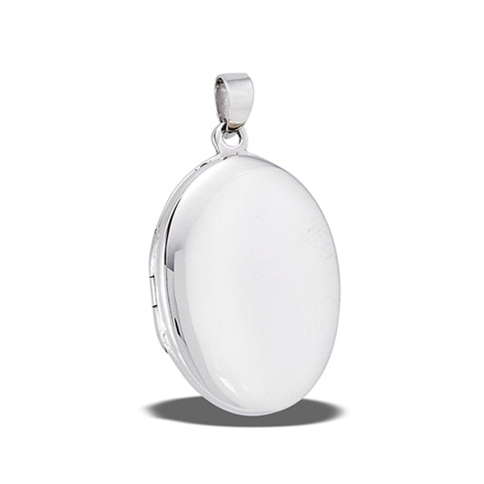 Sterling Silver High Polish Locket Pendant Traditional Classic Simple Charm 925