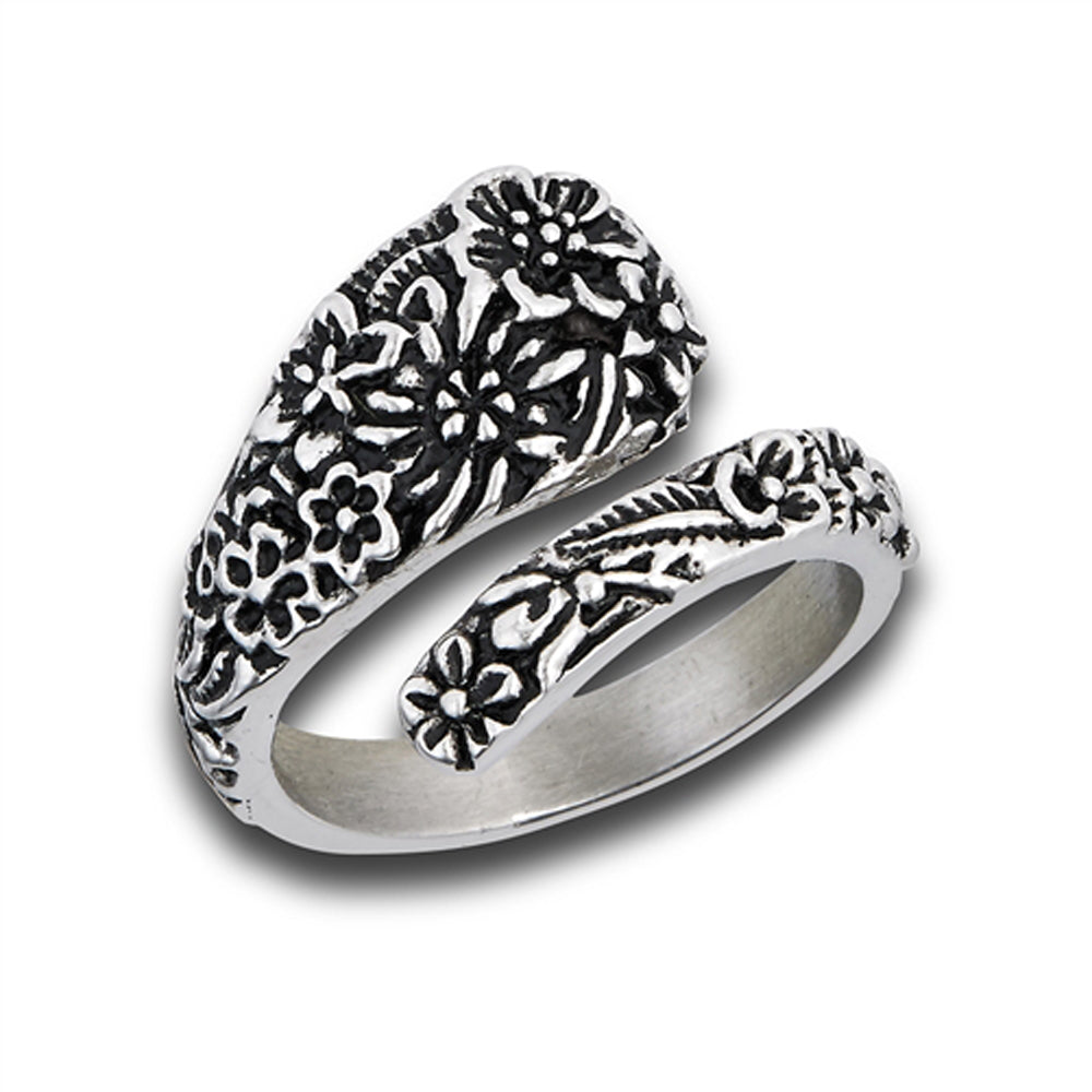 Stainless Steel Flower Spoon Ring