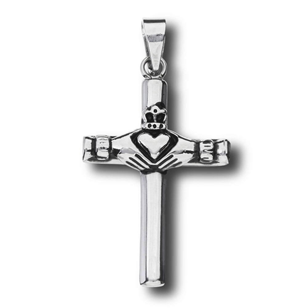 Eternity Claddagh Cross Pendant Love Simple Heart Traditional Charm