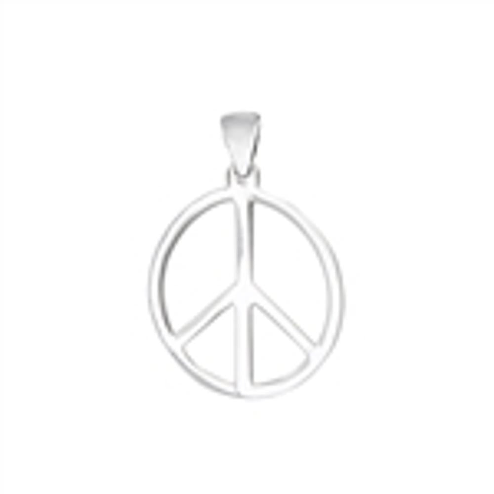 Stainless Steel Unique High Polish Peace Pendant Hippie Love Coexist Charm