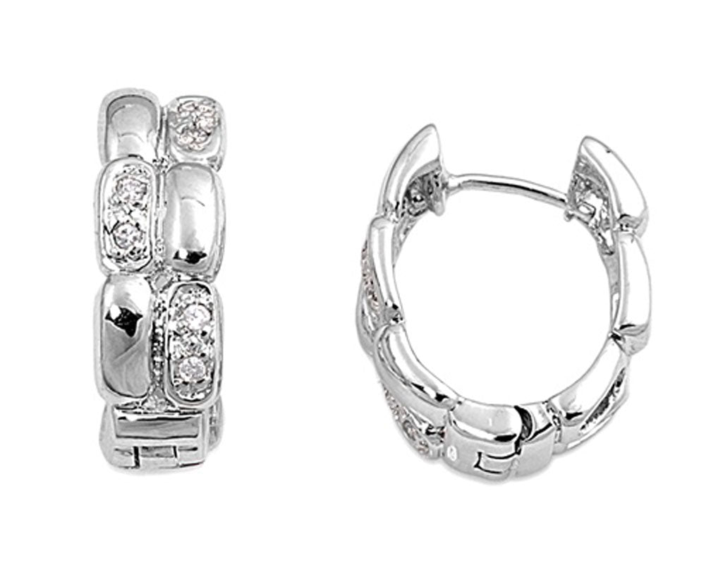 Earrings Clear Simulated CZ .925 Sterling Silver