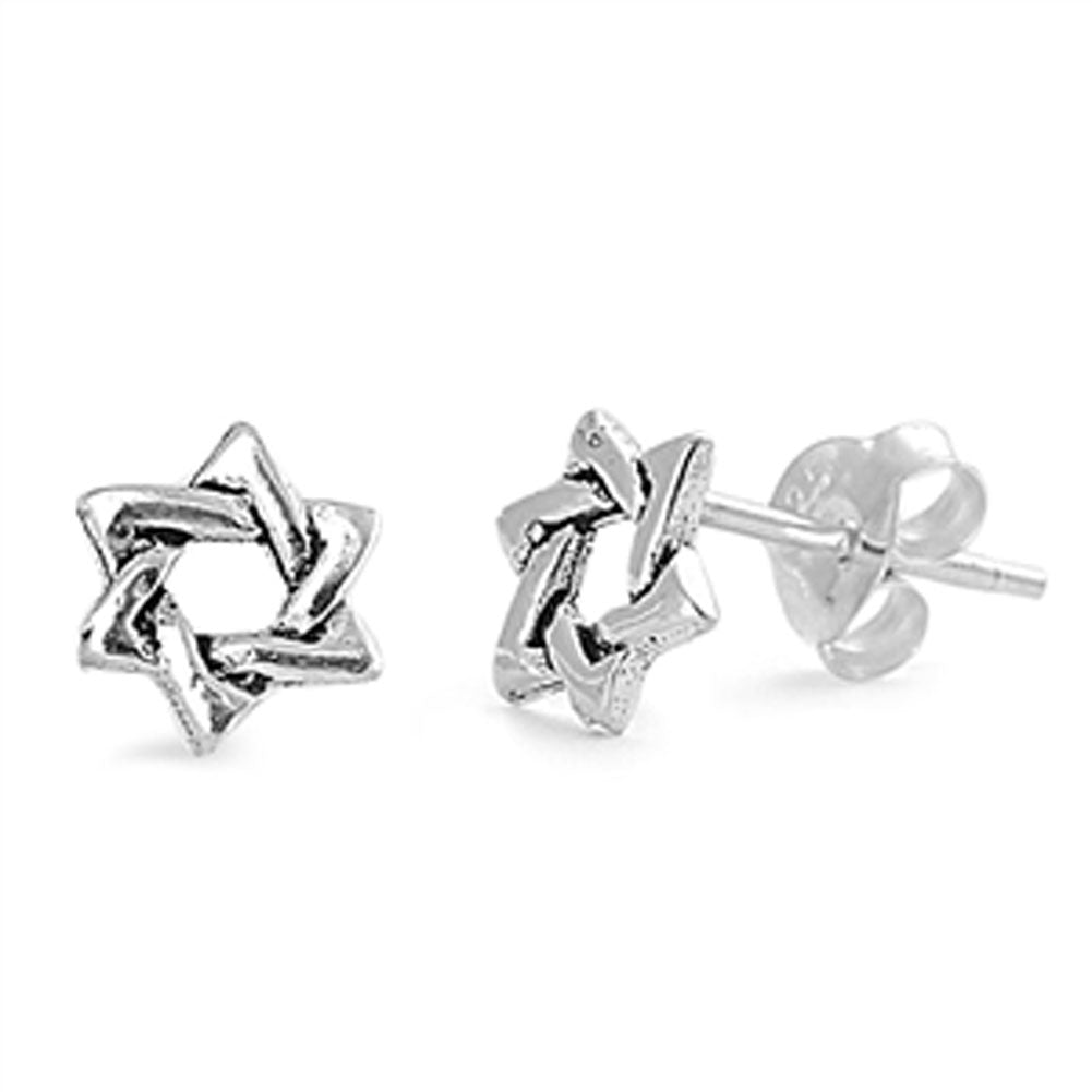 Star of David Stud Earrings .925 Sterling Silver