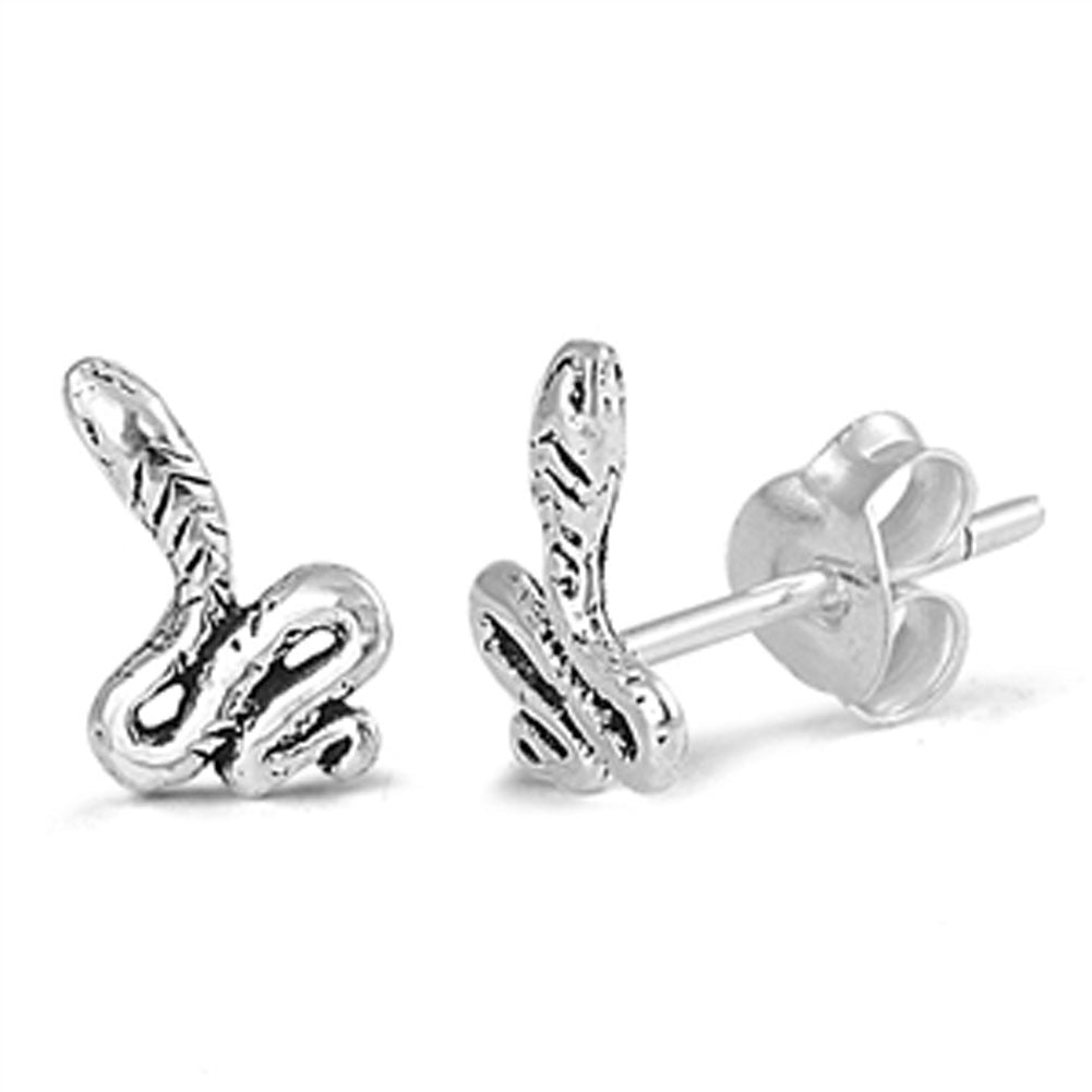 Snake Stud Earrings .925 Sterling Silver