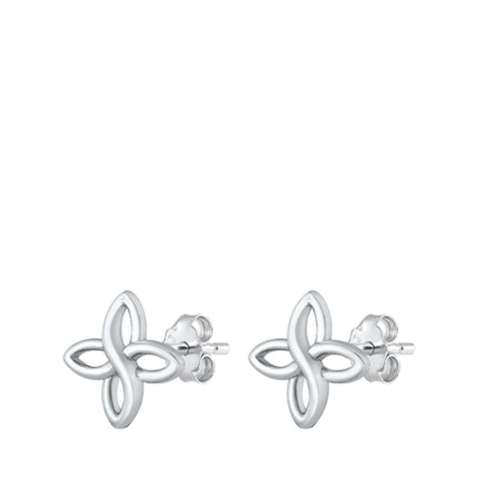Sterling Silver Tiny Triquetra Celtic Trinity Knot Stud Earrings 925 New