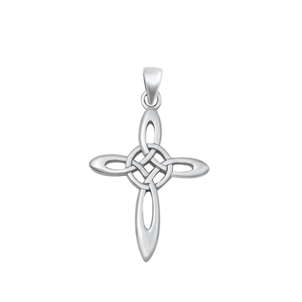 Sterling Silver Unique Celtic Cross Pendant Christian Knot Faith Charm 925 New