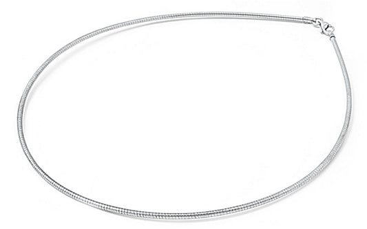Sterling Silver Round Omega Snake Chain 1.6mm Solid 925 Italy Wire Necklace