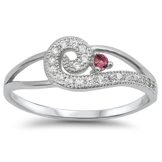 Women's White Ruby CZ Accent Unique Ring New 925 Sterling Silver Band Sizes 5-10