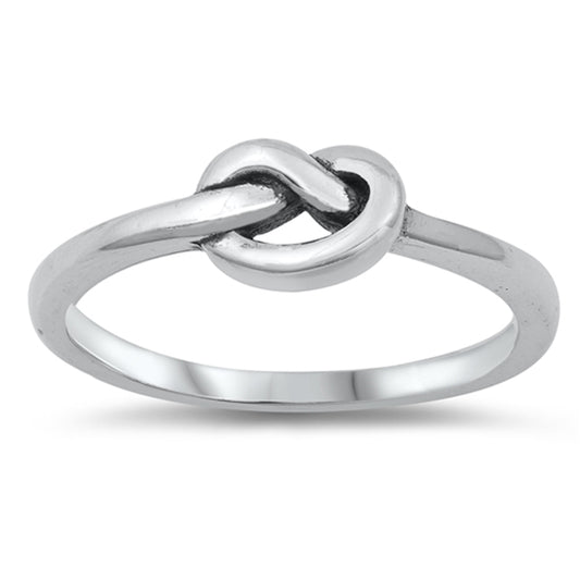 Promise Ring Simple Love Knot New .925 Sterling Silver Band Sizes 1-5