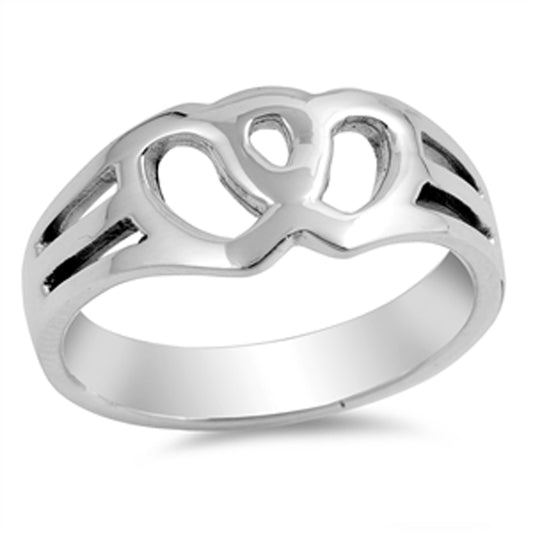 Criss Cross Heart Love Knot Purity Ring New .925 Sterling Silver Band Sizes 5-10