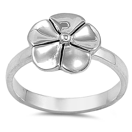 Tropical Flower Hawaiian Plumeria Ring New .925 Sterling Silver Band Sizes 4-10