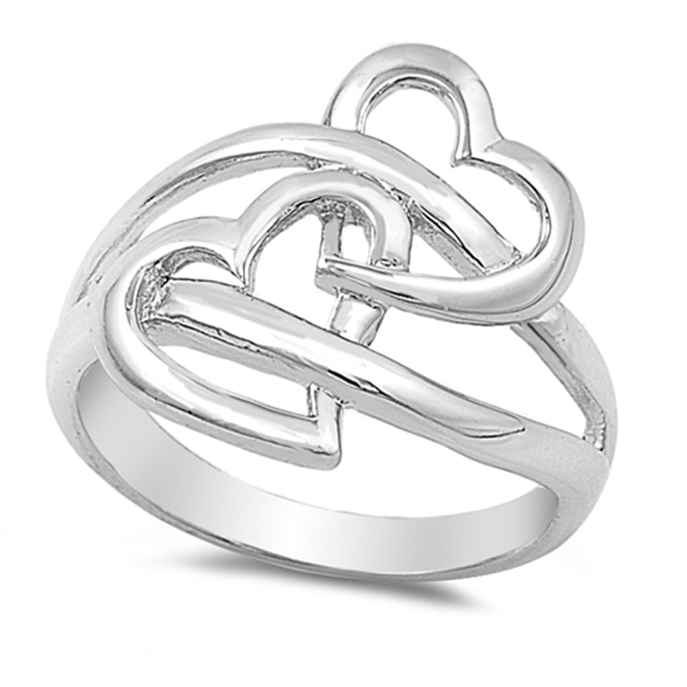 Wave Infinity Knot Heart Purity Ring New .925 Sterling Silver Band Sizes 5-9