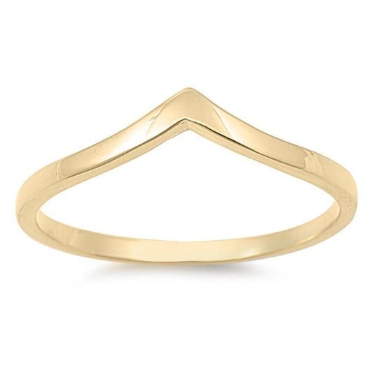 Yellow Gold Tone Chevron Fashion Ring New .925 Sterling Silver Band Sizes 3-10