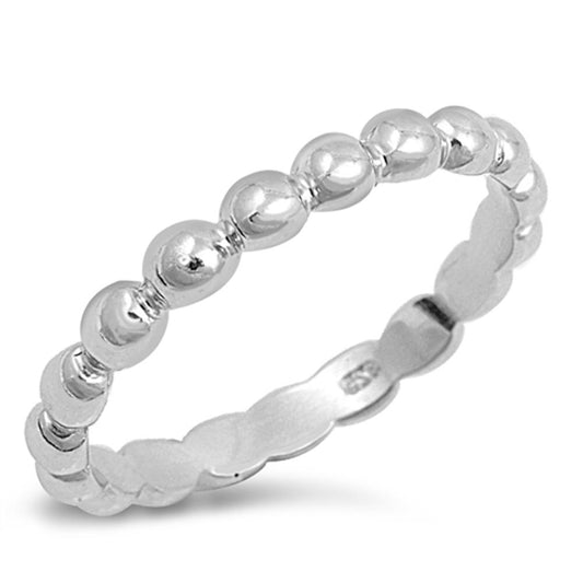 Eternity Ball Bead Design Beautiful Ring New 925 Sterling Silver Band Sizes 4-10