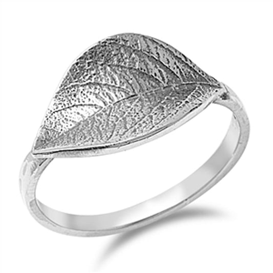 Women's Leaf Shiny Cute Fashion Ring New .925 Sterling Silver Band Sizes 5-10