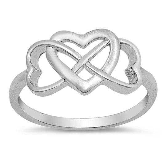Criss Cross Infinity Heart Promise Ring New .925 Sterling Silver Band Sizes 4-10