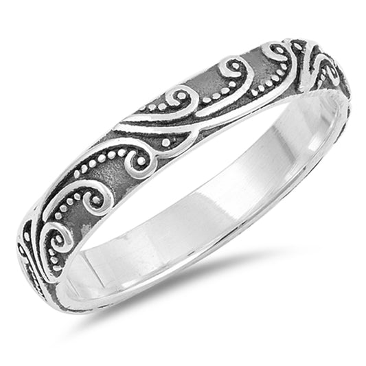 Swirl Bali Eternity Stackable Cute Ring New .925 Sterling Silver Band Sizes 4-12
