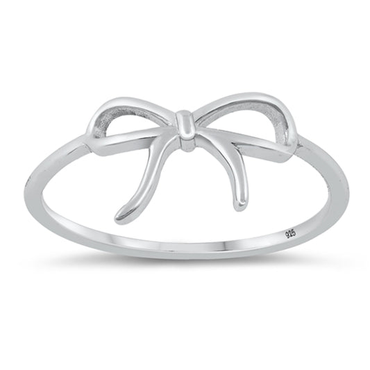 Ribbon Knot Infinity Loop Simple Gift Ring .925 Sterling Silver Band Sizes 4-10