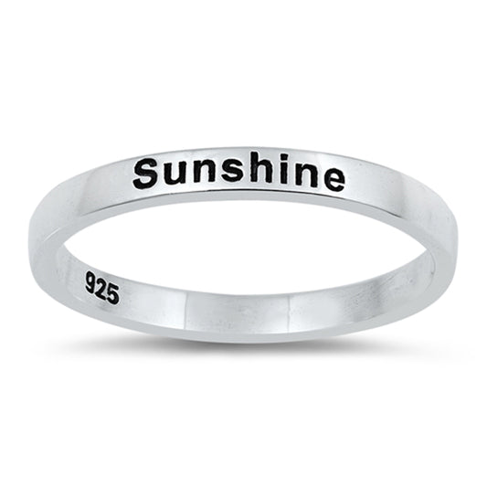 You are my Sunshine Stacking Word Ring New .925 Sterling Silver Band Sizes 4-10