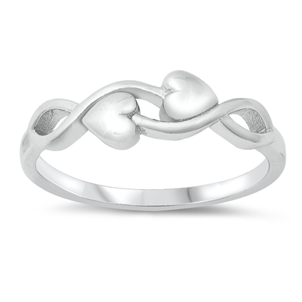 Woven Infinity Love Promise Heart Fashion Ring New .925 Sterling Silver Band Sizes 4-10