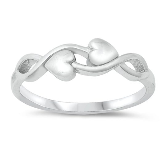 Woven Infinity Love Promise Heart Fashion Ring New .925 Sterling Silver Band Sizes 4-10