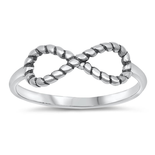 Fashion Infinity Rope Knot Ring New .925 Sterling Silver Band Sizes 4-10