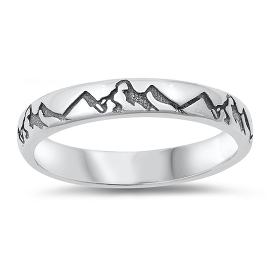 Oxidized Mountain Range Ring New .925 Sterling Silver Band Sizes 4-12