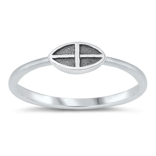 Simple Sideways Cross Ring New .925 Sterling Silver Band Sizes 3-10