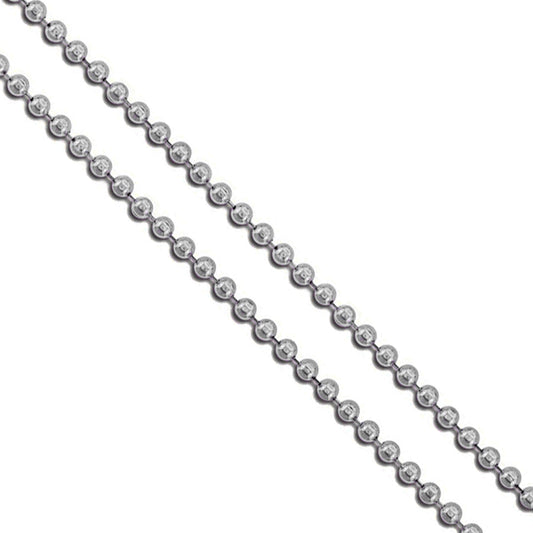 Stainless Steel Military Ball Bead Chain 2mm Dog Tag Link Pallini Necklace