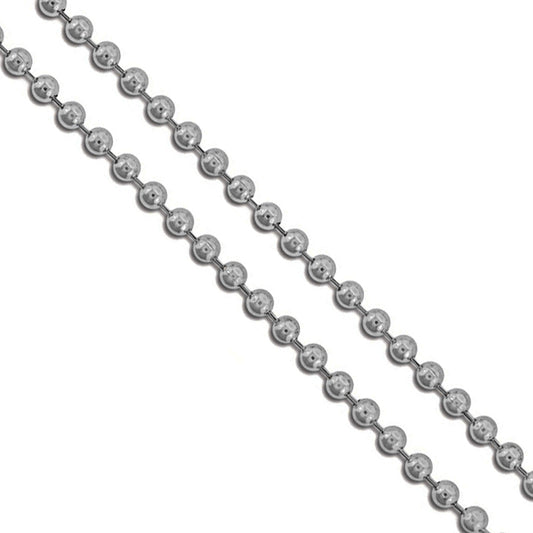 Stainless Steel Military Ball Bead Chain 2.3mm Dog Tag Link Pallini Necklace