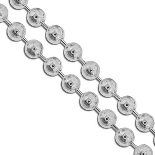 Stainless Steel Military Ball Bead Chain 6mm Dog Tag Link Pallini Necklace
