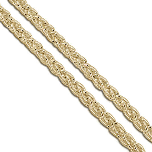 Gold Plated Wheat Spiga Chain 3.9mm Solid Foxtail Necklace