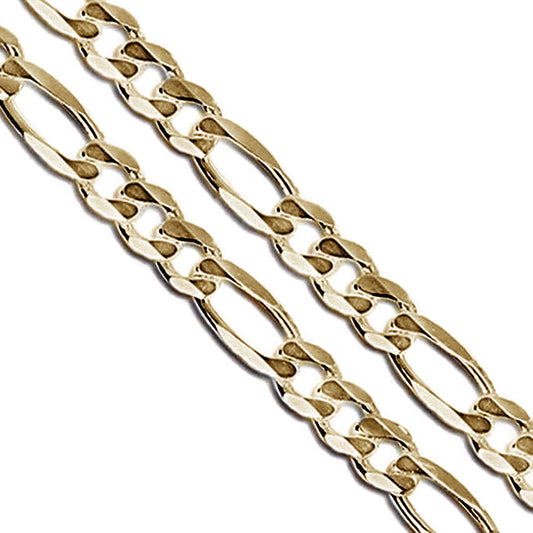 Gold Plated Figaro Chain 6.6mm New Solid Link Necklace