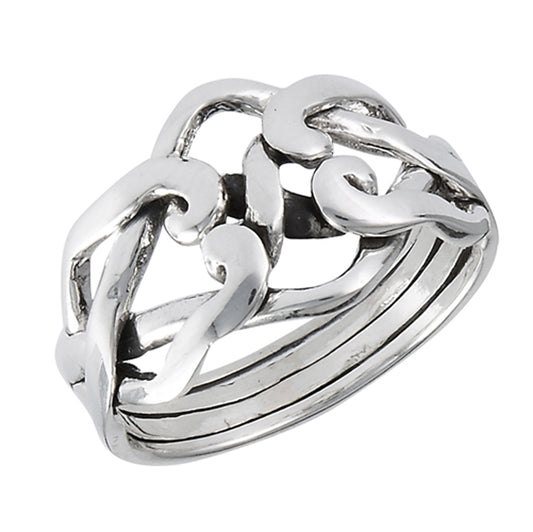 Wrapped Actual Celtic Puzzle Enigma Ring New .925 Sterling Silver Band Sizes 6-9