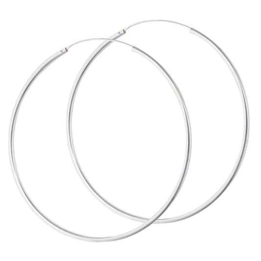 High Polish Large Statement Hoop Fashion .925 Sterling Silver Timeless Earrings