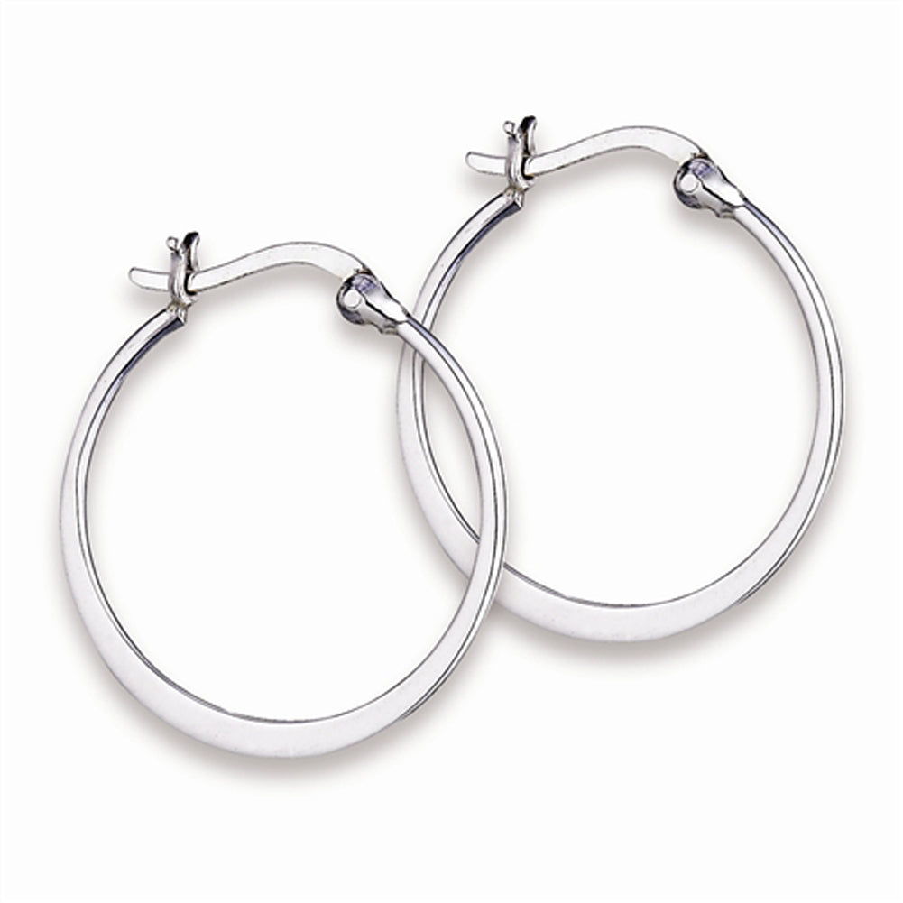 Circle Tapered Infinity Click Hoop Round .925 Sterling Silver Classic Earrings