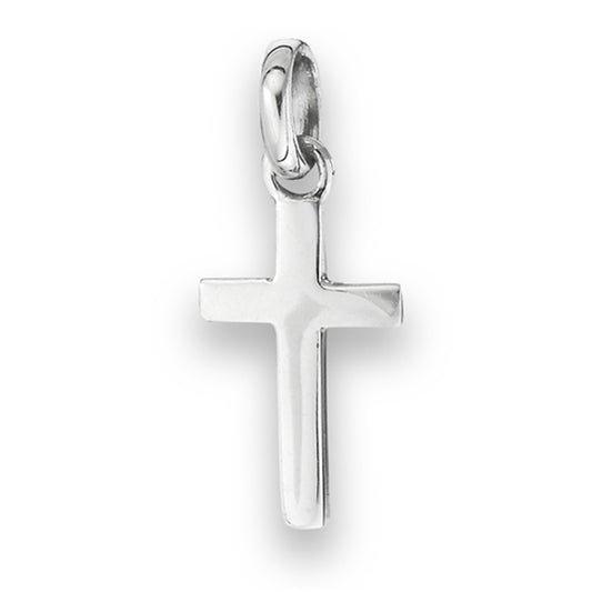 Faith Cross Pendant .925 Sterling Silver Minimalist Tiny Christianity Charm