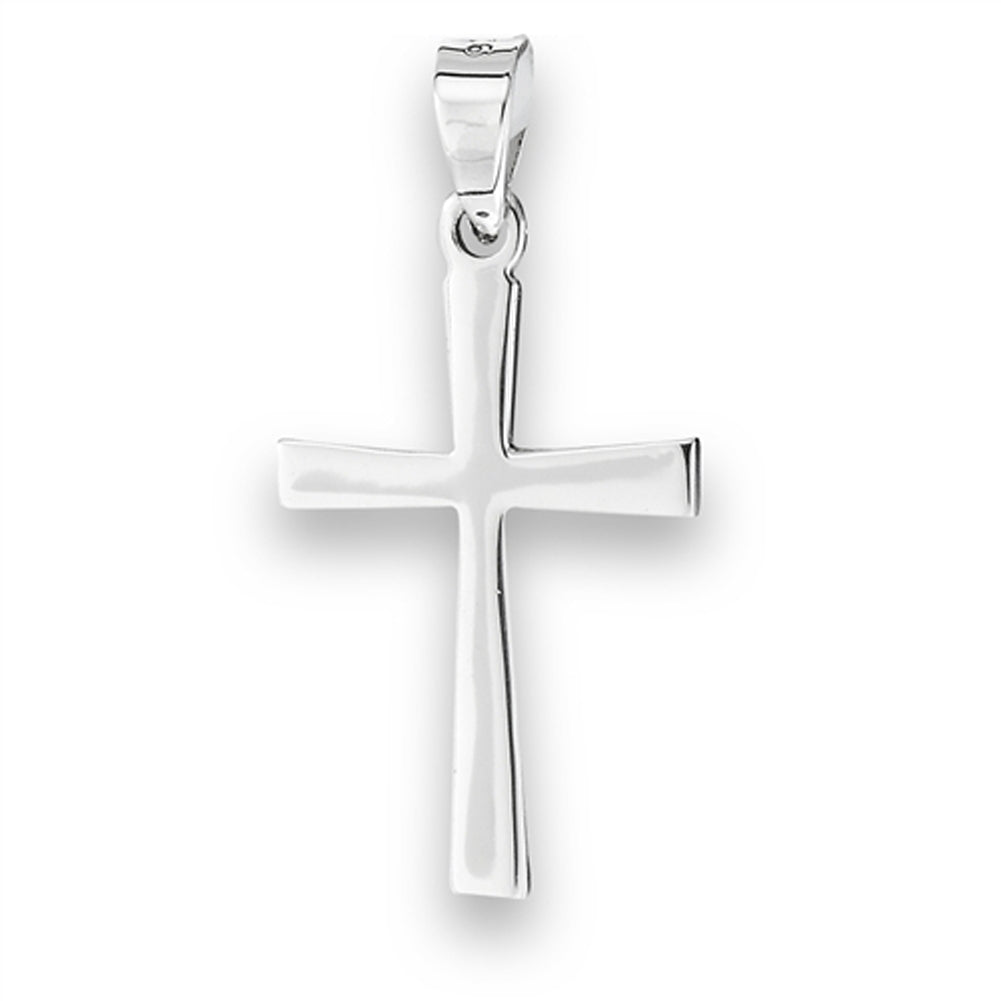 Basic Cross Pendant .925 Sterling Silver High Polish Minimalist Modern Charm