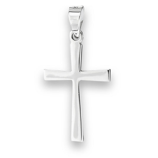 Basic Cross Pendant .925 Sterling Silver High Polish Minimalist Modern Charm