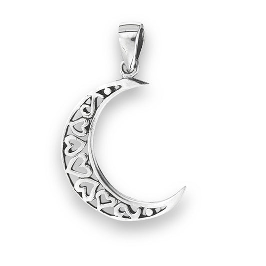 Promise Moon Pendant .925 Sterling Silver Astronomy Planet Heart Space Charm