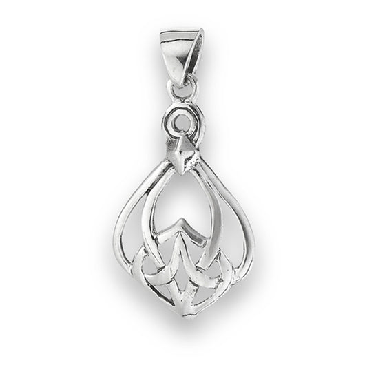 Woven Celtic Pendant .925 Sterling Silver Unique Heart Braided Promise Charm