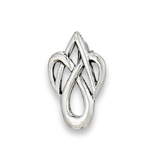 Knot Celtic Pendant .925 Sterling Silver Teardrop Pointed Loop Tiny Open Charm