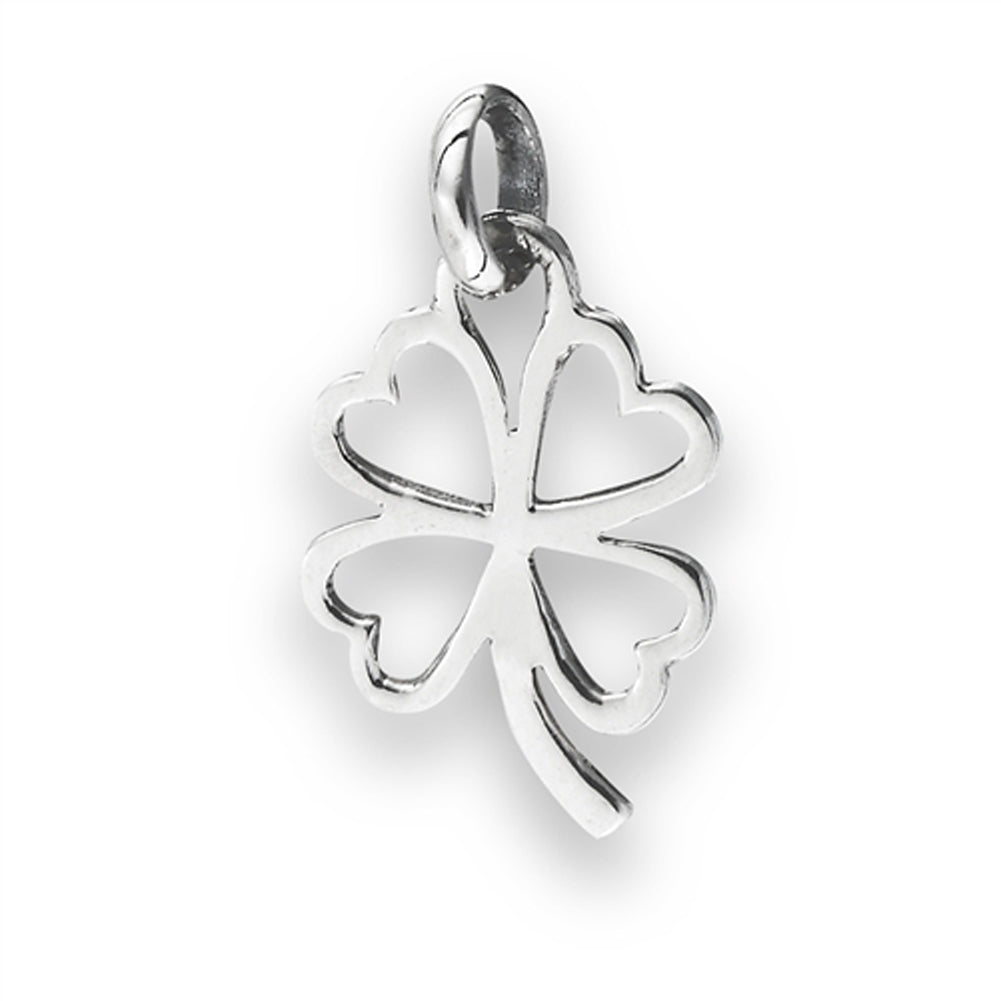 Clover Shamrock Pendant .925 Sterling Silver Good Luck Lucky Irish Simple Charm