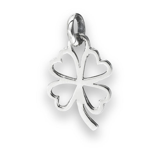 Clover Shamrock Pendant .925 Sterling Silver Good Luck Lucky Irish Simple Charm