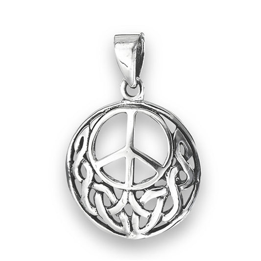 Woven Celtic Pendant .925 Sterling Silver Symbol Hippie Braided Endless Charm