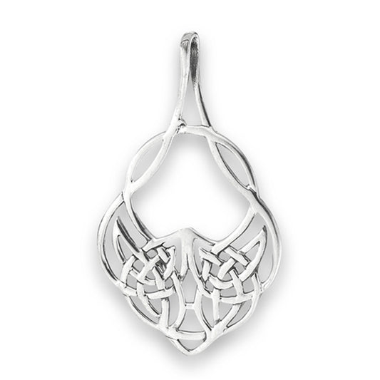 Tribal Celtic Knot Pendant .925 Sterling Silver Interwoven Slide Unique Charm