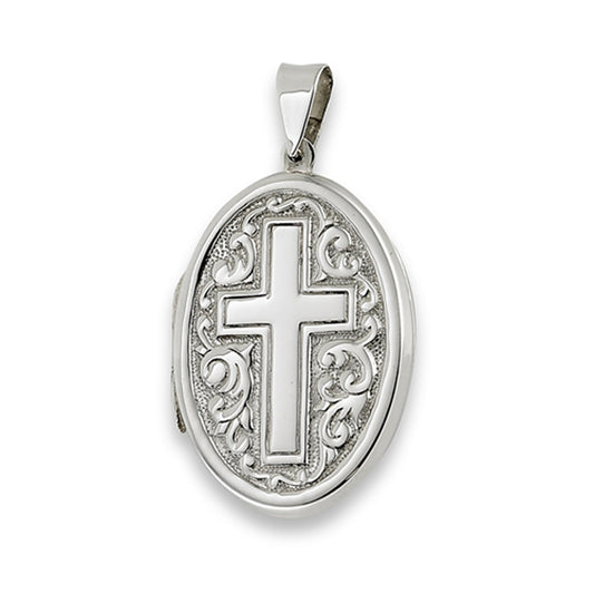 Filigree Cross Pendant .925 Sterling Silver Scroll Detailed Traditional Charm