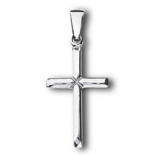 High Polish Small Cross Pendant Simple Traditional Classic Charm