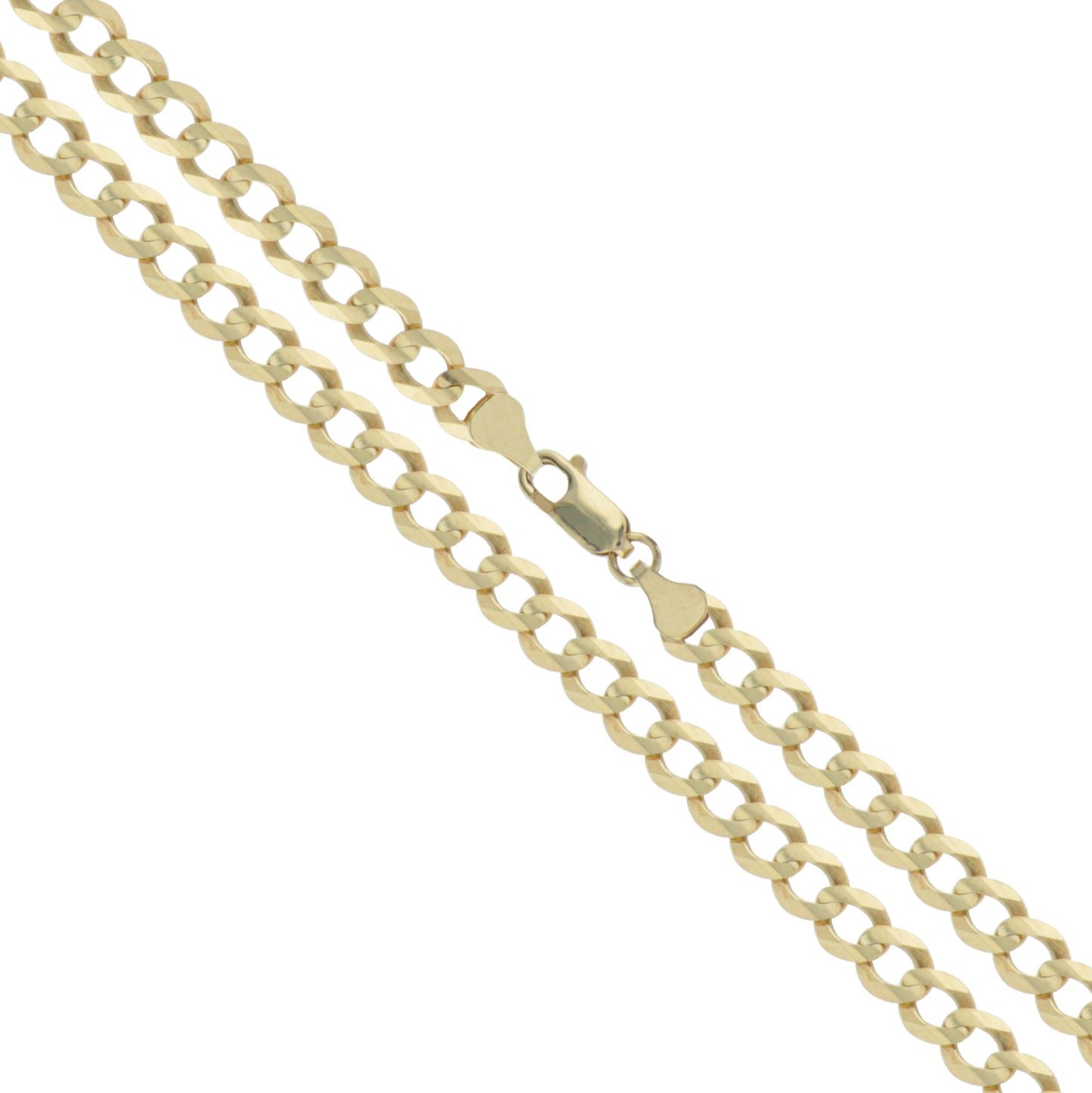 10k Yellow Gold Hollow Curb Link Chain 4.3mm Necklace