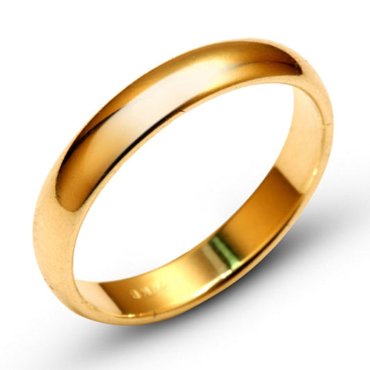 14k Yellow Solid Gold 6mm Comfort Fit Domed Plain Men's Women's Wedding Band
