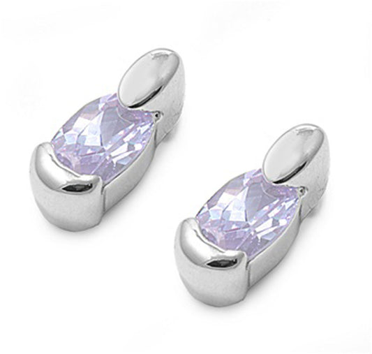 Earrings Simulated Lavender .925 Sterling Silver